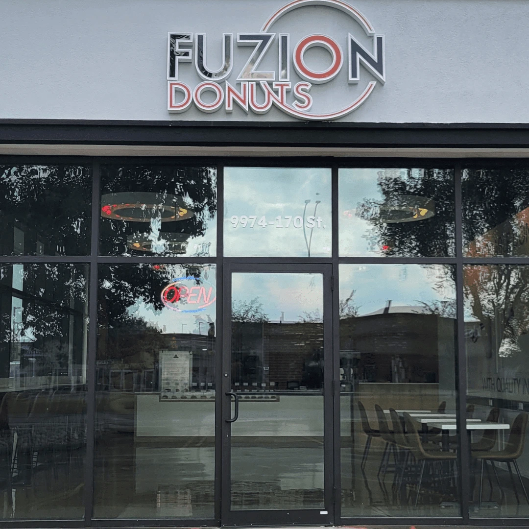 Fuzion Donuts storefront in Edmonton's West End